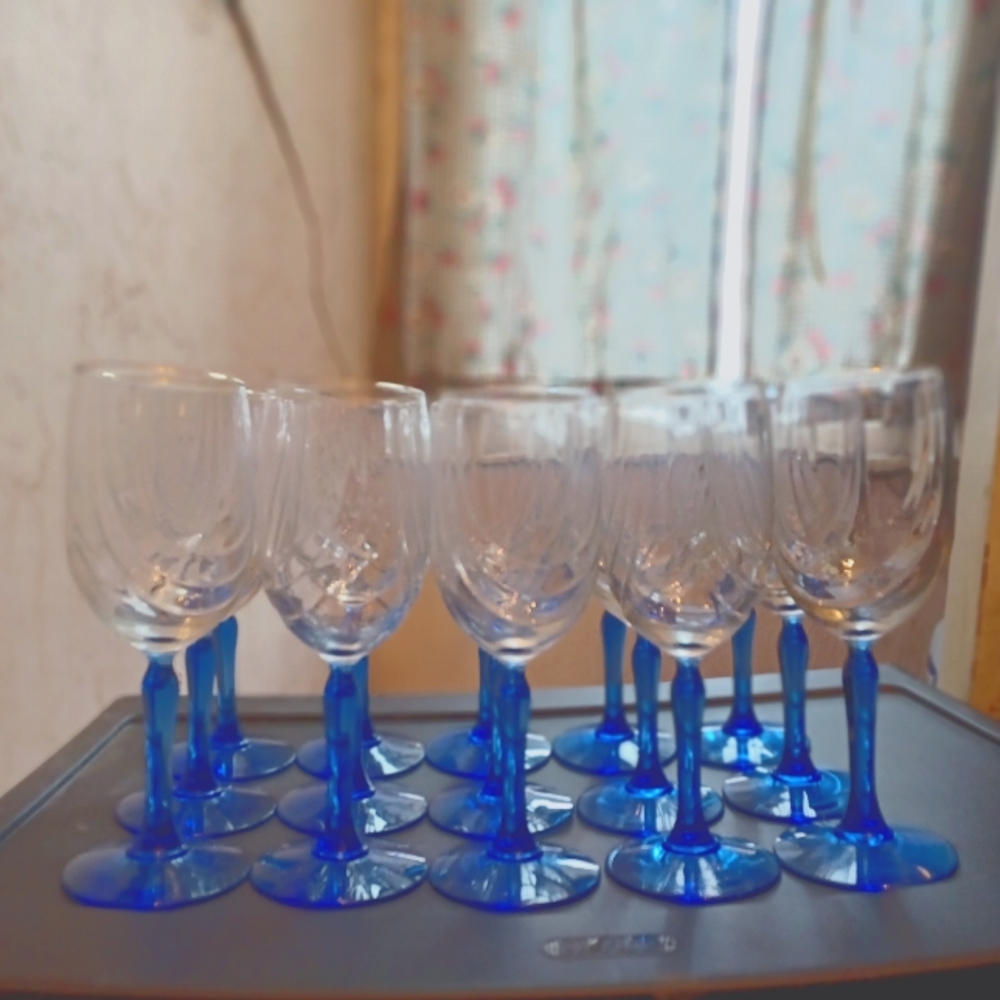 Crystal goblets, gold rims